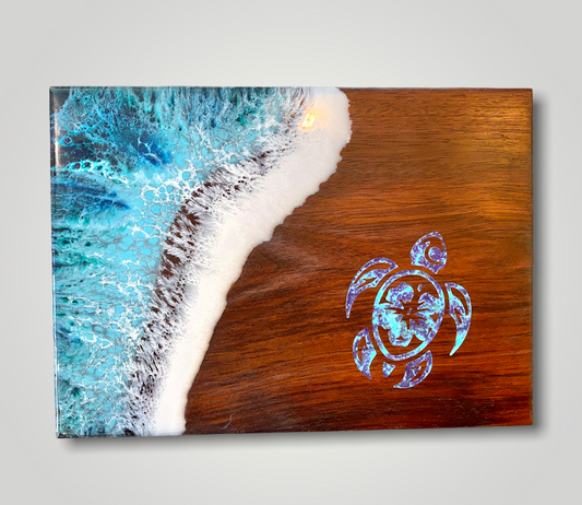 Ocean Wave Board- 9x12 with Turtle inlay